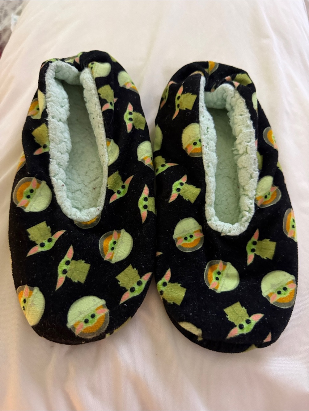 Kids Black Green Character Slip-On Slippers